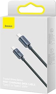 كابل شحن سريع Tough Series بقدرة 100W وطول 2 متر، يدعم PD3.1 و QC4.0، من USB-C إلى USB-C للابتوب ديل 2in1 XPS Inspiron، مايكروسوفت سيرفس Pro 9, X, 8 7، اتش بي، اسوس، ابل ماك بوك Air Pro، ايباد (كحلي)