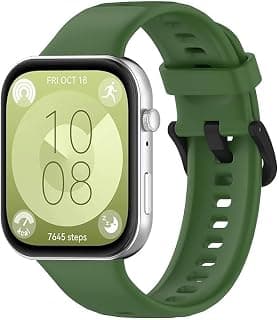سوار رياضي بديل من السيليكون الناعم قابل للتعديل متوافق مع Huawei Watch Fit 3/Fit 4 Pro/Fit 4 Pro، سوار رياضي مقاوم للماء (أخضر)