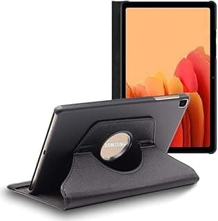 جراب Fekra لجهاز سامسونج Galaxy Tab A7 10.4 بوصة 2022/2020 SMT500/T503/T505/T507، جراب جلد نحيف بمسند دوار 360 درجة (أسود، سامسونج Galaxy Tab A7)