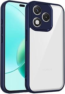 Case For Honor 600 Lite 5G, Protection Rugged Brushed Shockproof Case - Case Slip-Resistant With Ultra Protection For Camera - Blue Edges Transparent Back