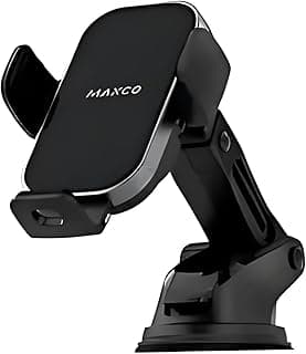 Car Phone Holder with Wireless Charging 15W 360 Degree Rotation - Easy Mount to Windshield or Drum