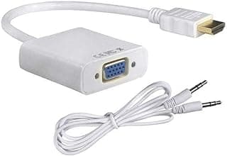 محول عام مدخل HDMI إلى مخرج VGA ذكر إلى أنثى 1080P محول فيديو من HDMI إلى VGA مع صوت ومدخل طاقة Micro USB للكمبيوتر/اللابتوب/الشاشة