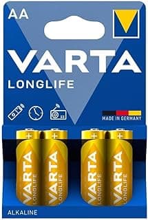 VARTA Long Life Alkaline Batteries - 4 Packs, 1.5V, MIGNON,4106, STILO,LR6, MN1500 with gold color, made in germany