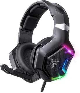 Onkuma K10 Pro Wired Stereo Gaming Headset with Microphone Over Ear Headphones for PC PS4 PS5 Xbox Mobile Black