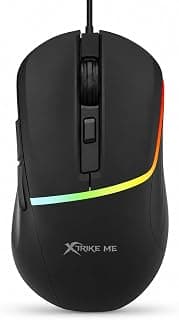 ماوس العاب GM-322 RGB من اكسترايك مي - مستشعر بصري 7200 نقطة لكل بوصة، ماوس العاب ابيض مع اضاءة خلفية RGB، تصميم مريح و6 ازرار قابلة للبرمجة (اسود)