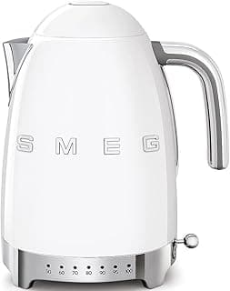 LED Kettle, 360° Swivel Base, 7 Temperature Settings, Water Level Indicator, Non-Slip Feet, Soft Open Lid White