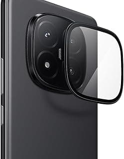 Camera Lens Protector for Xiaomi Redmi Note 14 Pro+ Plus 5G Accessories, 9H Tempered Glass Metal Individual Ring Camera Cover Screen Protector, Case Friendly, Anti Scratch (Black)