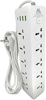 مشترك كهرباء ذكي 2500W موديل 315U - عدد 10 مخارج، 3 USB، 1 PD، طول 2 متر