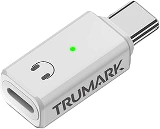 محول لايتنينج انثى (8 دبابيس) الى USB نوع سي ذكر - محول صوت سماعة الاذن، موصل تسجيل الصوت ونقل الموسيقى (ابيض)