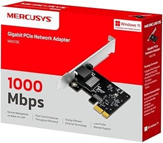 MA210E Gigabit PCIe Network Adapter, 1x PCI Express, 1x RJ45 Port,1 Gbps, Full-Height Bracket/Low-Profile Bracket, Wake-on-LAN, Flow Control, Energy-Efficient Ethernet (EEE),