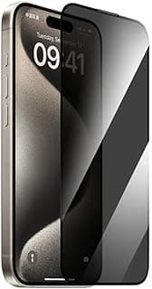 iPrivacy Ultra Hard Screen Protector for iPhone 16 6.1", 28° Anti-Spy Privacy Tempered Glass, 9H Hardness Full Coverage, Scratch-Resistant & HD Clarity – Transparent | 18M Warranty