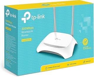 راوتر TP-Link TL-WR840N أبيض 300 ميجابت في الثانية - راوتر واي فاي منزلي، نطاق واحد، يدعم الكمبيوتر، اللابتوب، منصات الألعاب، VoIP، تقنية WPS، أداء مستقر للإنترنت المنزلي