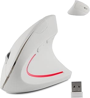 ماوس لاسلكي عمودي مريح من ايرغو، بصري خفيف الوزن وخفيف الوزن باضاءة LED، ماوس لاسلكي لطيف للابتوب والكمبيوتر وماك والمكتب هدية للبنات والاولاد والبالغين، 800/1200/1600 نقطة لكل انش، 6 ازرار