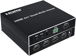موزع HDMI 4×1 متعدد الشاشات 1080P، محول 4 مداخل ومخرج واحد Quad Screen مع تبديل سلس
