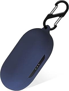 Silicone Case for Anker Soundcore AeroFit, Protective Cover with Carabiner (Navy Blue)
