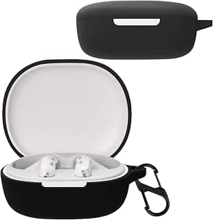 Case for Xiaomi Redmi Buds 4 Lite, Flexible Ultra Slim Shock-Absorbing Silicone Headphone Case Skin Portable Lightweight Anti-Lost Washable Earbuds Cover with Carabiner,Black