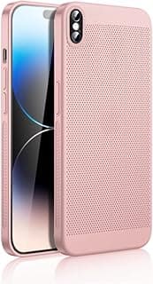 جراب Dl3 Mobilak لهاتف iPhone X/XS، جراب لتشتيت الحرارة مع حماية مدمجة لعدسة الكاميرا، نحيف، مسامي، مضاد للبصمات، ظهر صلب PC، مضاد للصدمات - بينك