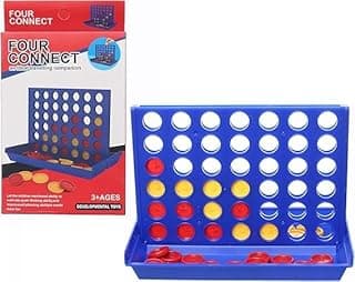 لعبة Connect Four الكلاسيكية، 4 في صف واحد لتعزيز التفكير الاستراتيجي، قطع متينة للترفيه العائلي - حجم السفر