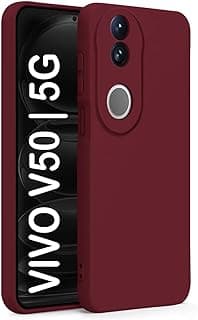 جراب سيليكون بظهر مع بطانة مايكروفايبر وحماية للكاميرا لـ Vivo V50 5G (بنفسجي فاتح)