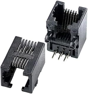 Socket RJ11 Telephone Socket Curved Pin 95001 6P6C - Black Female Jack Pcb Connector
