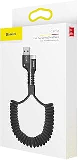 باسيوس كابل لايتنينج USB مرن للسيارة لموبايل ابل ايفون SE (الجيل الثاني) شحن سريع 2.4 امبير - 1 متر - اسود