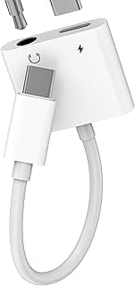 محول USB-C إلى مقبس سماعات 3.5 مم، 2 في 1، نوع USB-C للشحن والصوت، متوافق مع آيفون 16 15 برو ماكس واي باد وأجهزة آبل الأخرى، متوافق أيضًا مع سامسونج S24 وS23 وأندرويد، للتوصيل عبر الموبايل أو السيارة