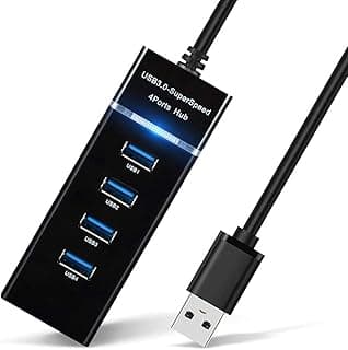 موزع USB 3.0 من سكاي تيك Z1107 (4 منافذ فائقة السرعة 5 جيجابايت في الثانية) عالي الجودة للكمبيوتر واللاب توب 1.2 متر - اسود