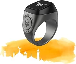 خاتم التسبيح الذكي Zikr من الألومنيوم، جرافيت، 18مم، رمادي، M0218Ge