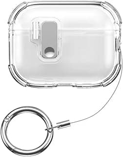 Fekra for Airpods Pro 3 Case,Safety Lock Cases for Apple Airpod Pro 3 (2025) with Phone Stand Drop Protection Air pods Pro3 Case Cover for Men Women with Keychain (Clear)