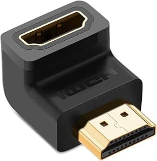 يوجرين محول HDMI بزاوية قائمة 90 درجة مطلي بالذهب موصل HDMI ذكر إلى أنثى يدعم 4K لجهاز تي في ستيك