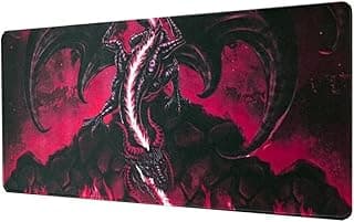 Gaming Mouse Pad (70 x 30cm) - Soft Speed surface Mouse Mat - Non Slip Rubber Base Black - Mousepad Stitched Edges for Keyboard Mouse Desk Pad fit to Work & Game (red-devil)