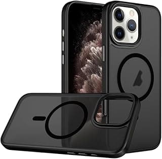 جراب PC مغناطيسي مطفي شفاف متوافق مع ابل iPhone 12 / ابل iPhone 12 Pro جراب TPU مضاد للخدش ومضاد للانزلاق، أسود