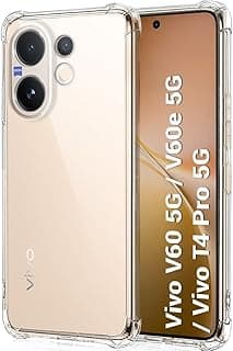 Clear Case for Vivo V60 5G, Shockproof Soft TPU Protective Case Ultra Thin [Airbag Protection] Shock Absorption Cover Anti-Scratch Anti-Oil