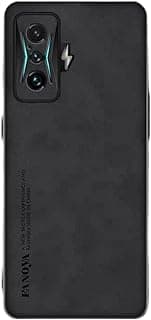Soft Leather Case Anti Fingerprint Antishock with Soft Sides and Hard Back Compatible with Poco F4 GT/Redmi K50 Gaming (Black, Poco F4 GT/Redmi K50 Gaming)