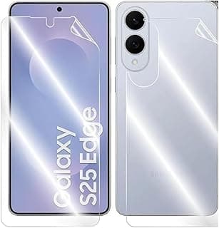 Front and Back Hydrogel Screen Protector Compatible With Samsung Galaxy s25 Edge – HD Clear, Dust Resistant, Bubble-Free, Easy Install, Full Coverage – Not A Glass