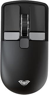 ماوس لاسلكي ثنائي الاتصال SC320 من اولا، بلوتوث + مستقبل USB لاسلكي 2.4GHz، وضع توفير الطاقة قابل لاعادة الشحن وصديق للبيئة، مستشعر ماوس ضوئي 4800 نقطة لكل بوصة - اسود