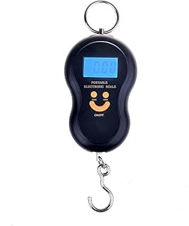 Digital Scale 50kg Portable Hanging– Compact Electronic Luggage Scale with Backlit LCD Display, Hook Design for Home and Travel Use, Lightweight & Easy to Use (Black)