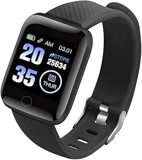 D13 Smart Watch Women Men Kids Heart Rate Blood Pressure Monitor 116Plus Waterproof Sport Smartwatch Watch Clock For Android IOS (Color : Black)