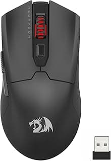 ريدراجون ماوس العاب لاسلكي M995 26000 DPI سلكي/لاسلكي مع اتصال 3 اوضاع، بلوتوث و2.4G لاسلكي، 6 ازرار ماكرو، سعة طاقة متينة للكمبيوتر/ماك/اللابتوب، اسود