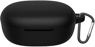 Case for Xiaomi Mi Redmi Buds 4 Lite Silicone Protective Case with Keyring Cover (Black)