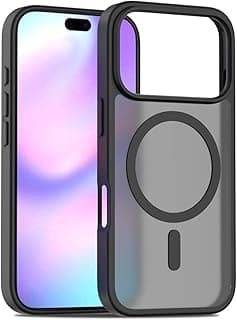 Magnetic Cover Compatible with iPhone 17 Pro – 6.3 Inches Compatible with MagSafe, Durable Matte Slim Shockproof Protective Case (Black, IP 17 Pro)