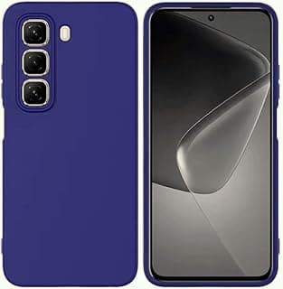 جراب سيليكون لهاتف Infinix Hot 60 / Infinix Hot 60i، حماية ضد الصدمات، بطانة داخلية ناعمة، ملمس مطفي مضاد للبصمات، تصميم لحماية الكاميرا - أزرق