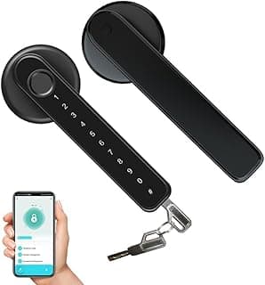 Smart Door Lock Fingerprint Smart Door Lock with Keypad Handle for Home, Apartment, Office, Front Door, Bedroom, Keyless Entry Door Lock (Tuya APP(Blurtooth Version))
