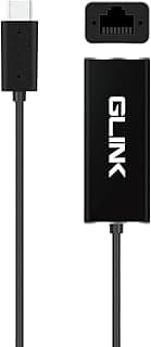 شاحن جي ال 014 USB نوع C الى ار جيه 45 جيجابت ايثرنت 10/100/1000 ميجابت في الثانية من جلينك، متوافق مع جالكسي اس 22 الترا، ايباد برو 2020، ماك بوك برو، كروم بوك بيكسل، ديل اكس بي اس 13 -هيكل الومنيوم
