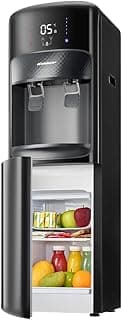 Water Dispenser, Top-Load with Fridge and Digital Screen, Hot and Cold Taps, Black, Type AF-Dig