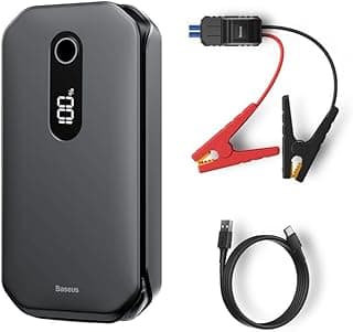 جهاز تشغيل سيارات Super بقدرة 12,000 مللي أمبير لدعم بطارية السيارة مع 1000A وباور بانك بمخرج USB-C لجميع الموبايلات والتابلت - أسود