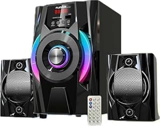 صب ووفر 2.1 من Platinum موديل AH-4001 بلوتوث، أسود، إضاءة LED، قدرة 10 وات + 5 وات*2، USB، AUX، ريموت كنترول