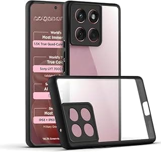 جراب شفاف كريستالي متوافق مع Motorola Moto G75 - غطاء حماية مضاد للصدمات بمعايير عسكرية، مضاد للاصفرار وحماية معززة للكاميرا (لا يدعم الشحن اللاسلكي)
