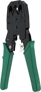 G-Power Crimping Tool And Wire Stripper for Networking RJ45 RJ11 RJ12 - Black Green