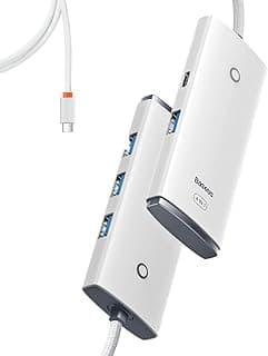 باسيوس موزع جديد 4 في 1 USB-C | 2 متر | 4 منافذ USB 3.0 محول متعدد المنافذ | مزامنة بيانات عالية السرعة 5Gbps | دعم OTG | كيبل مضفر | لاجهزة ابل ماك بوك وايباد برو وسيرفس برو واللابتوب والتابلت